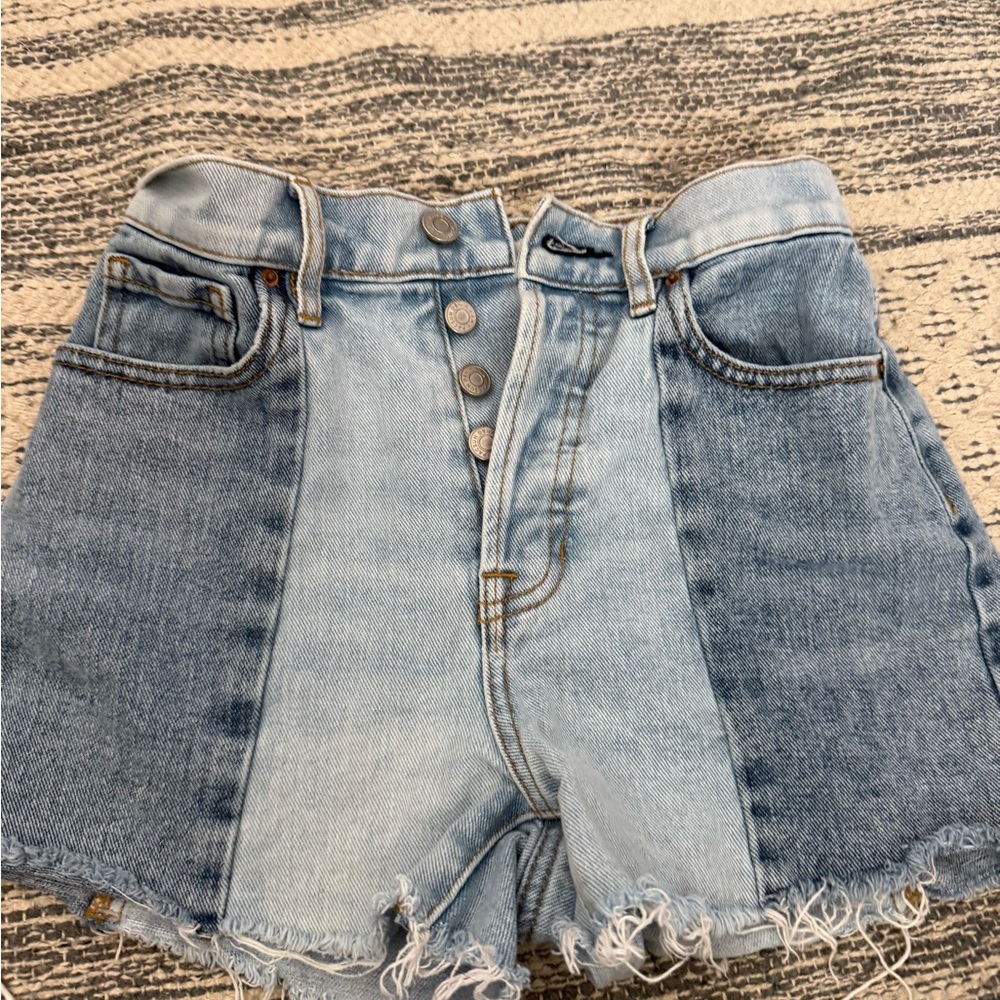 PacSun Two-Tone Blue Jean Shorts